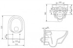 ALCADRAIN Renovmodul - předstěnový instalační systém bez tlačítka + WC CERSANIT CLEANON CREA OVÁL + SEDÁTKO AM115/1000 X CR1