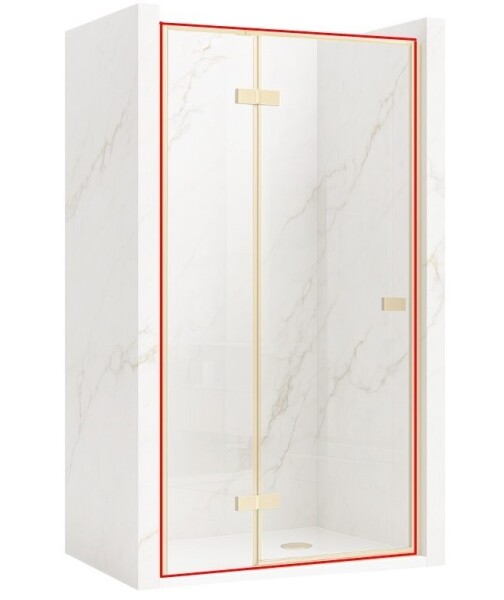 REA - Sprchové dveře bez stěnového profilu ATLAS broušené zlato 120 L REA-K4676