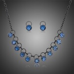 Souprava náhrdelníku a náušnic Swarovski Elements Salvia, Tmavě modrá 44 cm + 5 cm (prodloužení)