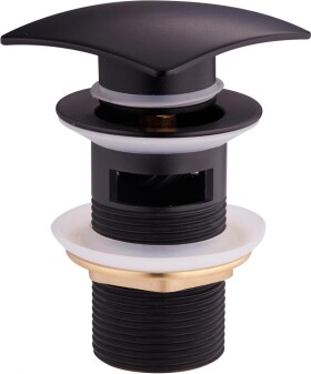 MEXEN - Zátka klik-klak s přepadem hranatá, černá 79926-70