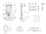 GEBERIT - Duofix Set předstěnové instalace, klozetu Oudee a sedátka softclose, tlačítko Sigma30, černá lesk/černá mat SANI11CA5109B