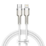 Kabel BASEUS Cafule USB-C/Lightning 2m White 20W - rozbaleno - mírně poškozený obal