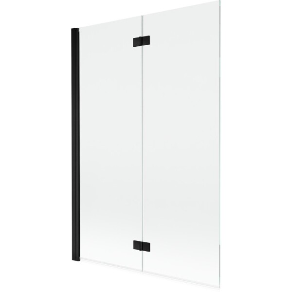 MEXEN - MIST vanová zástěna 120x150 cm 6mm 2-s, černá, čirá, levá 8A9-120-002-70-00-L