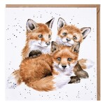 Přání Wrendale Designs Snug as a Cub, 15x15 cm - Lišky