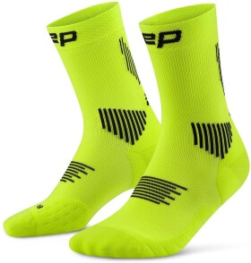 CEP Vysoké ponožky 5.0 pánské black - CEP pánské běžecké kompresní vysoké ponožky 5.0 - lime / black Velikost: V (Vel. chodidla 45-48)