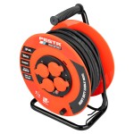 Prodlužovací kabel na bubnu venkovní, 50m, 4 zás., 3x1,5mm, černý, IP44, FESTA INDUSTRY