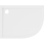 MEXEN - Flow Sprchová vanička čtvrtkruh asymetrická slim levá 90 x 80, bílá lesk 46Q108090L