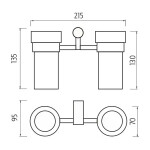 Nimco Bormo chrom držák na kartáčky BR 11058DW-26 BR 11058DW-26