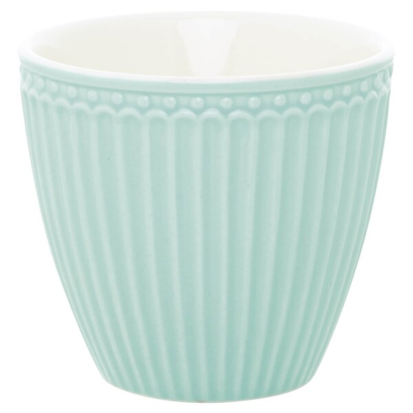 GREEN GATE Latte cup Alice Cool Mint 300 ml, zelená barva, keramika 300ml