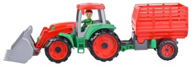 Auto Truxx traktor nakladač přívěsem na seno figurkou Lena