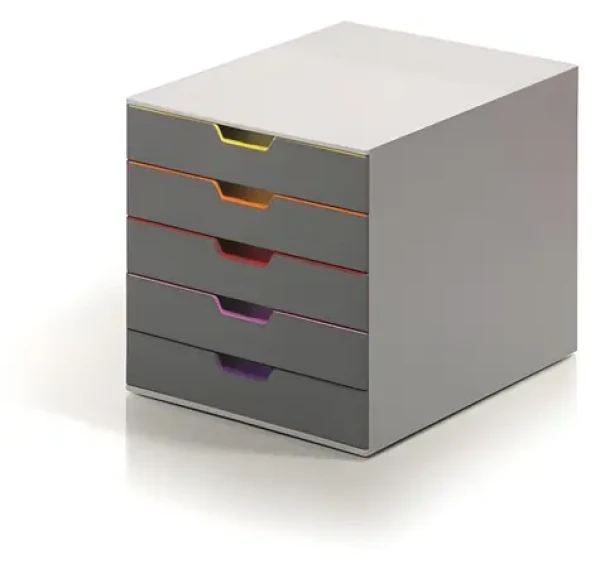 Durable VARICOLOR mix barev / Zásuvkový box / 5 zásuvek / formát C4 / plast (760527)