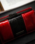 Luxusní dámská kožená peněženka Cavaldi Editha, červeno-černá
