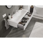 MEXEN/S - Rivel koupelnová skříňka 120 cm s umyvadlem Vela, 1 šuplík, reliéf , bílá mat 91A20-12023-1-BF01-W23M01