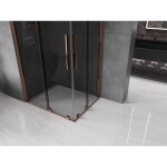 MEXEN/S - Velar Duo sprchový kout, posuvné dveře 100 x 90, grafit, růžové zlato 871-100-090-42-60