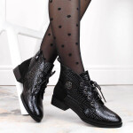 Filippo W PAW478A černé lakované zateplené boty s krokodýlem 38