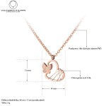 Ocelový náhrdelník Bruna - chirurgická ocel, srdce, motýl, Zlatá 40 cm + 5 cm (prodloužení)