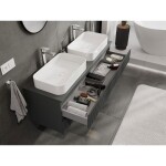 MEXEN/S - Rivel koupelnová skříňka pod umyvadlo 140 cm s deskou, 2 zásuvky, reliéf , grafit mat 91A20-14047-2-BFFC66
