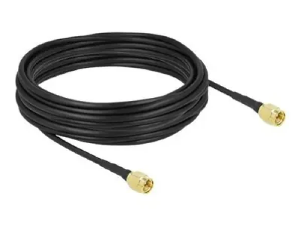 DeLock SMA (M) - SMA (M) kabel černý / Anténní kabel / LMR100 / 10 m / zlacené konektory (90471)