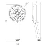 SAPHO - Ruční masážní sprcha, 3 režimy sprchování + režim oplach, silikon trysky, průměr 120, ABS/chrom 1204-51