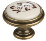 Tulip Nábytková knopka porcelánová Margarita starozlatá (288813)