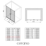 CERANO - Sprchové 2-křídlové dveře Antelo L/P - 6 mm - černá matná, transparentní sklo - 104x190 CER-432361