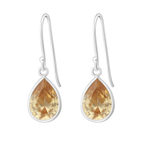 LUNICA Stříbrné visací náušnice CHAMPAGNE 0363