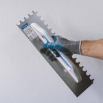 Hladítko nerez, půlkulatý zub, 480 x 130 mm, pl/gum