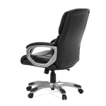 Kancelářské křeslo, černá ekokůže, plastový kříž, houpací mechanismus
