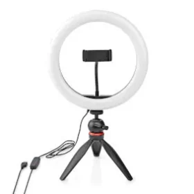 Nedis Kruhové Světlo černá / 10 inch / 120 LED's / 2700 - 6700 K / stativ (RLSTND100BK)