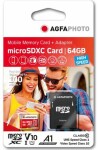 AgfaPhoto MicroSDXC 64GB + Adaptér / R:80 MB/s / W:20 MB/s / Class 10 (10582)