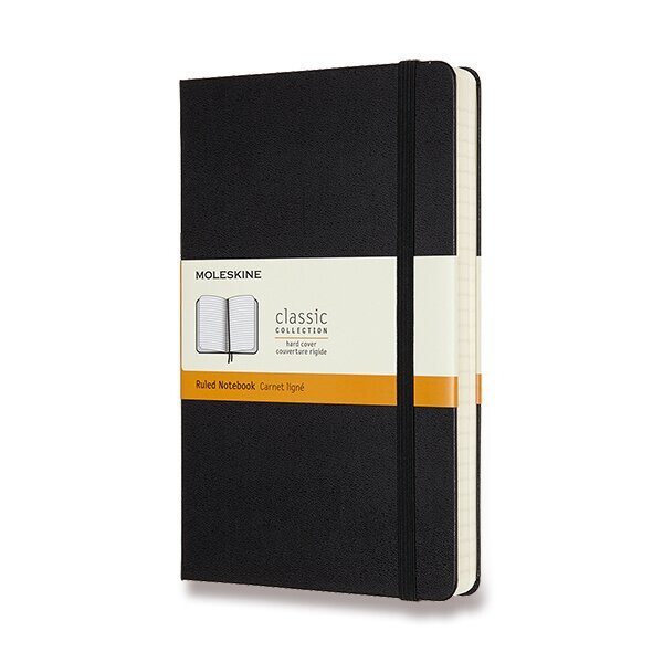 Zápisník Moleskine Expanded - tvrdé desky, L, linkovaný - černý