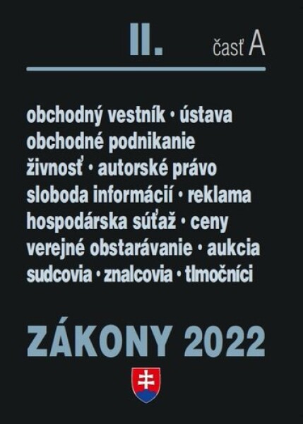 Zákony II časť 2022 Obchodné právo živnostenské podnikanie