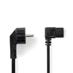 Nedis napájecí kabel černá / Napájecí kabel / Typ F - IEC-320-C13 / Úhlový / Poniklované / 3 m (CEGL10020BK30)