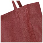 Trendy dámská kožená kabelka na rameno Sascha, tmavě červená