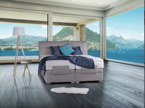 BLANÁŘ NÁBYTEK, a.s. Polohovatelný boxspring Astrid - dvoulůžko s matrací a topperem ROZMĚR: 2x (90x200) cm - boxspring