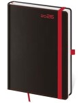 Diář 2026 týdenní B6 Black Red s poutkem