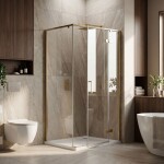 REA - Sprchový kout Bruno 100x80 Brush Gold REA-K3601