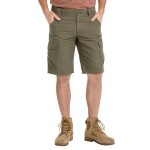 Bushman Pánské kapsáčové kraťasy Cubal, tmavá khaki 48