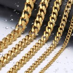 Pánský ocelový náhrdelník Erich Gold, 5 mm řetízek - chirurgická ocel, Zlatá 5 mm 55 cm