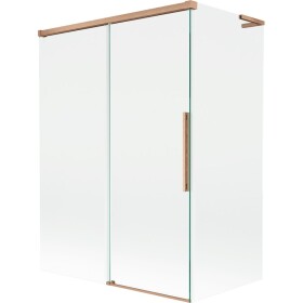 MEXEN/S - Rox L vanová zástěna 2-křídlová posuvná 120 + 70 x 150, transparent, měď kartáčovaná 8C9L-120-070-65-00