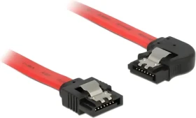 Delock červená / SATA kabel / 6 Gb/s / přímý - lomený konektor (83963)