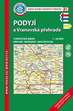 KČT 81 Podyjí, Vranovská přehrada 1:50 000/ vydání 2023