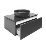 Koupelnová skříňka s kamennou deskou SAT Feel 80x30x46 cm antracit mat SATFEEL80ANTTK SATFEEL80ANTTK