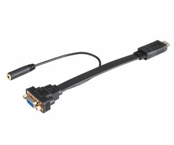 Akasa AK-CBHD18-20BK / adaptér HDMI na VGA s audio kabelem / FullHD / 60Hz / 3.5mm jack (AK-CBHD18-20BK)