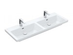 VILLEROY & BOCH - Subway 3.0 Dvojumyvadlo nábytkové 130x47 cm, s přepadem, otvory pro baterie, alpská bílá 4A71D501