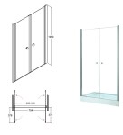 BESCO - Bezrámové sprchové dveře SINCO DUE CHROM - Barva rámu - Chrom/Leštěný hliník (ALU), Rozměr A - 80, Rozměr C - 195, Směr zavírání - Univerzální Levé / Pravé, Výplň - Čiré bezpečnostní sklo - 6 mm BCSIN80DUE