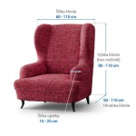 Bielastické potahy VITTORIA bordó křeslo ušák (š. 60 - 110 cm)