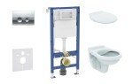 GEBERIT - Duofix Set předstěnové instalace, klozetu Alpha a sedátka, tlačítko Delta21, lesklý chrom SANI11CD1141