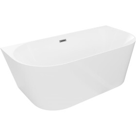 MEXEN/S - Oval Slim volně stojící vana nástěnná 170 x 80, bílá, sifon a přepad grafit metal 52661708000-95