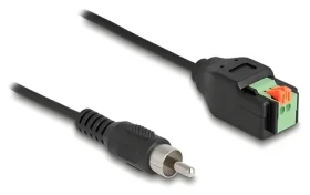 DeLock Cinch (M) - Terminal Block 2pin černá/zelená / Adaptér / 15 cm / Plug Play (66254)